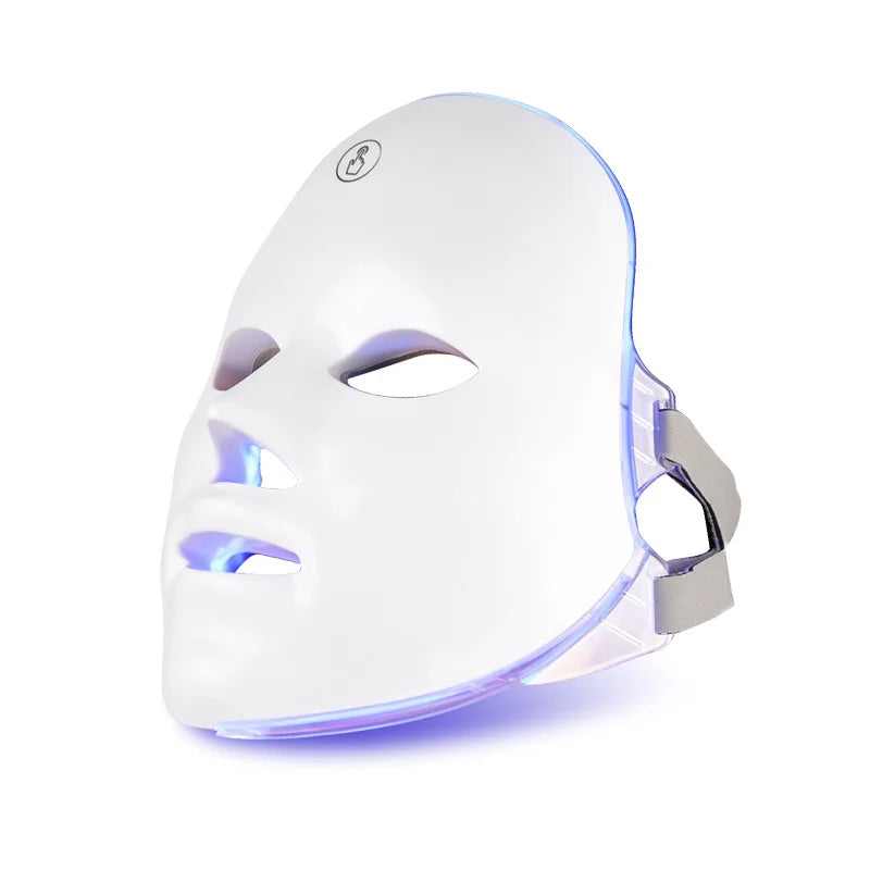 7 Colors Led Facial Mask With Neck Red Light Therapy Mask For Skin Tightening Lifting Anti-aging Bio-Light Beauty Whitening Home