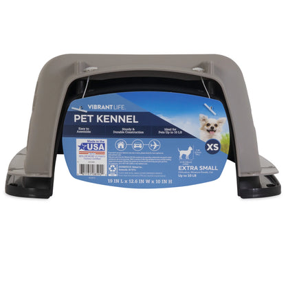 Transportín Portátil Para Perros, Transportador De Viaje Rígido, Duradero, Puerta De Metal, Negro Y Gris, Para Mascotas De Hasta 10 Lb, 19" L X 12.3" W X 10.8" H