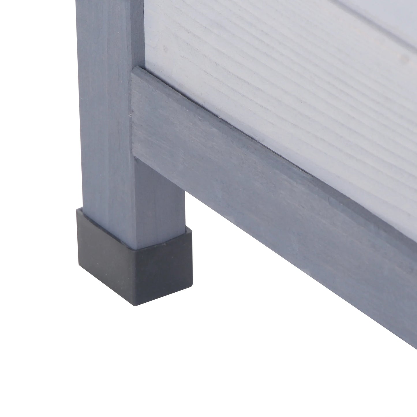 Jaula De Madera Para Conejo Y Conejito, Jaula Para Conejillo De Indias Con Techo Impermeable, Bandeja Sin Fugas Y Comedero, Interior/Exterior, Gris