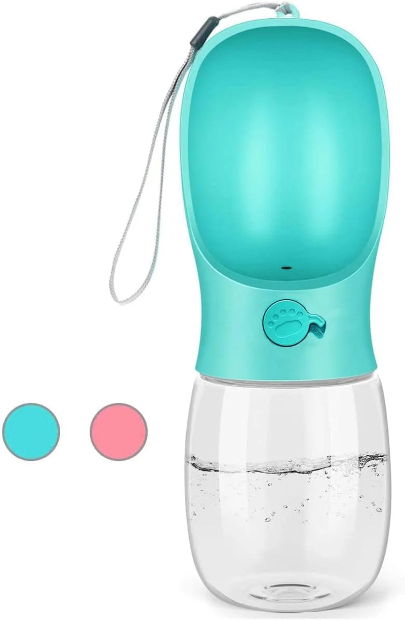 Botella De Agua Para Perros De 10.2 2.7 ", Dispensador De Agua Portátil Para Cachorros a Prueba De Fugas De 19 Oz Con Alimentador Para Mascotas Caminatas Al Aire Libre Caminatas Viajes Plástico De Grado Alimenticio - Rosa