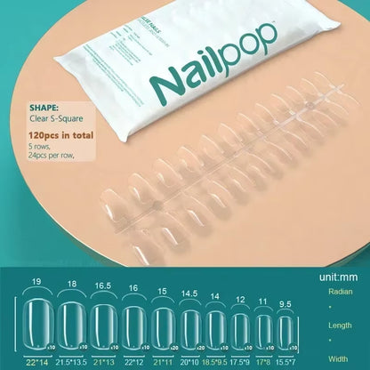 120Pcs Fake Nails Full Cover Press on Nails Coffin Soft Gel American Pose Capsule False Nail Tips for Extension System