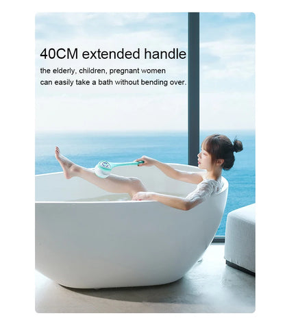 Brosse de bain électrique Nettoyage de douche Brosse de massage du corps Brosse de spa à rotation multifonctionnelle Étanche Long Handle Back Rubbing