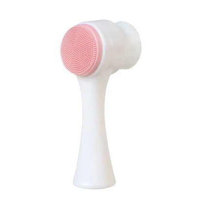 Brosse de nettoyage du visage en silicone double 3D Massage manuel Brosse faciale Exfoliante à poils doux Brosse de lavage du visage double face