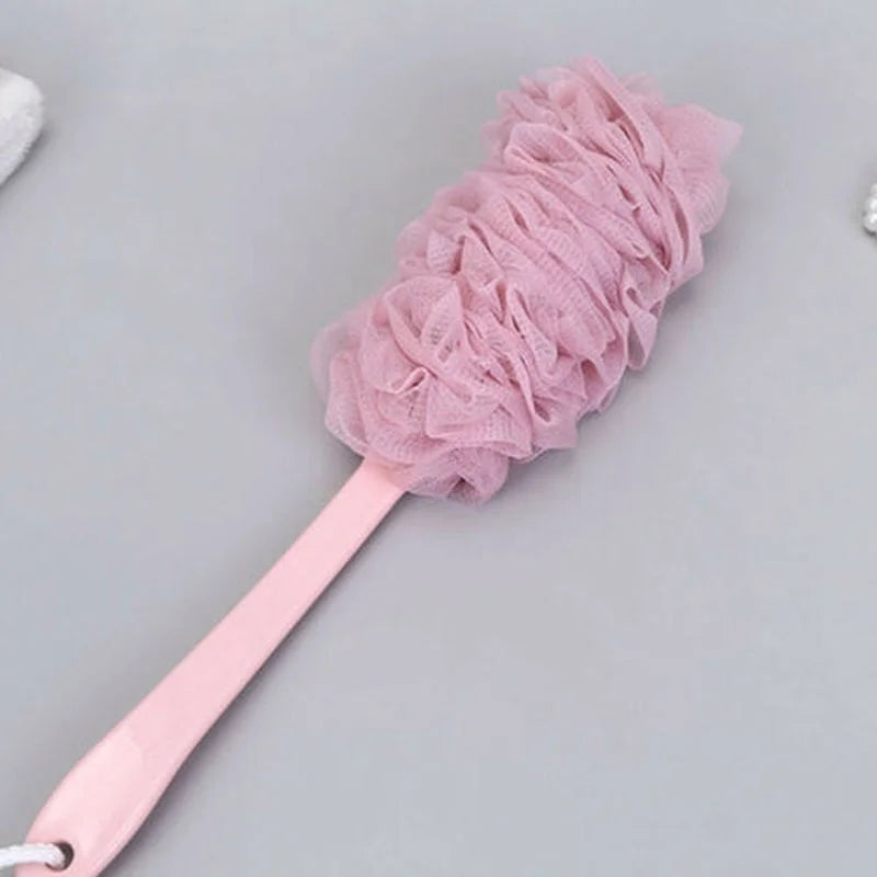 1PCS Brosse de bain à poignée longue Dos Douche Scrubber Corps Soft Mesh Scrub Puff Clean Self Bath Back Brush