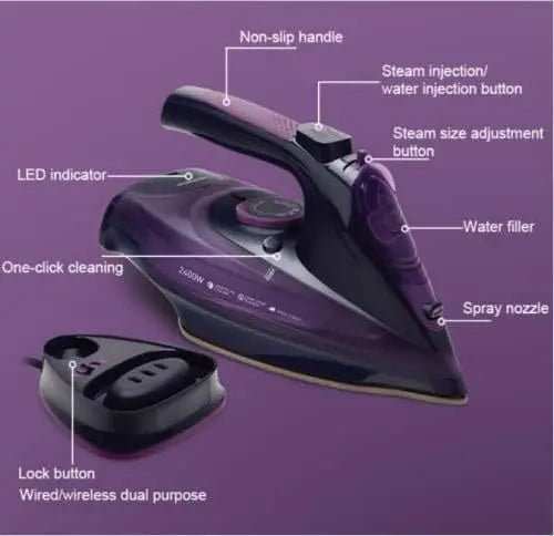 Handheld Electric Iron Cordless Steam Ironing Machine Wired Wireless Optional Travel Iron with Base for Home And Travel Use