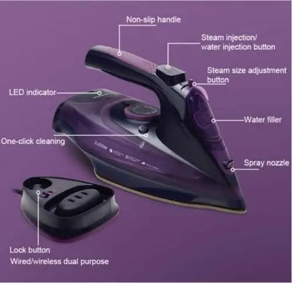 Handheld Electric Iron Cordless Steam Ironing Machine Wired Wireless Optional Travel Iron with Base for Home And Travel Use