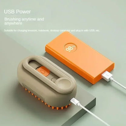 Brosse à vapeur pour chien Spray électrique Brosse à poils de chat 3 en 1 Brosse à vapeur pour chien pour le massage, le toilettage des animaux de compagnie, l'élimination des poils emmêlés et lâches