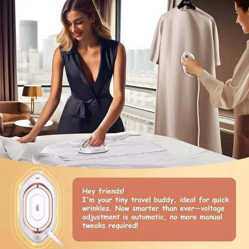 Mini Travel Iron for Clothes Portable Handle Electric Ironing Machine Fast Heating 30s Dry Wet Irons Garment Household Tools