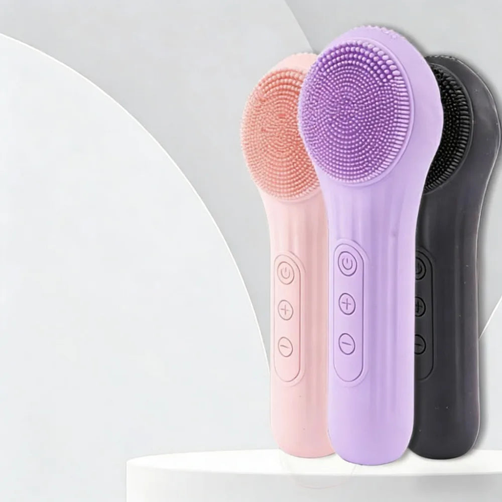 Brosse faciale électrique multifonctionnelle : Rechargeable, imperméable, massant, vibration à ultrasons, brosse de nettoyage en silicone