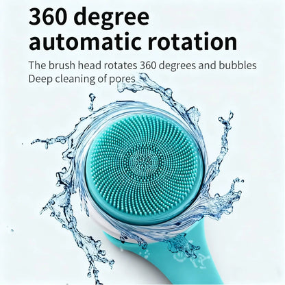 Brosse de bain électrique 5 en 1 IPX7 Épurateur corporel à longue poignée imperméable 3 vitesses Brosse de massage de nettoyage de douche rechargeable à 3 vitesses
