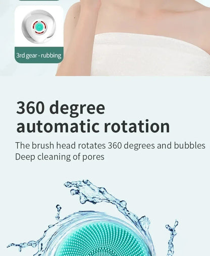 Brosse de bain électrique 5 en 1 IPX7 Épurateur corporel à longue poignée imperméable 3 vitesses Brosse de massage de nettoyage de douche rechargeable à 3 vitesses