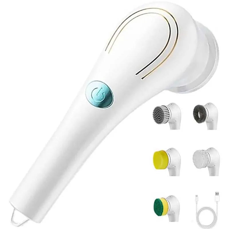 Brosse à vaisselle de cuisine rechargeable par USB Nettoyant pour évier Salle de bain Baignoire Brosse propre Spin Scrubber Brosse de nettoyage électrique