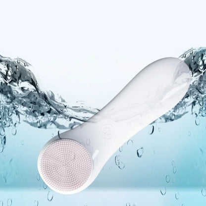 Waterproof Electric Facial Cleansing Brush Silicone Head Vibrating Facial Cleaning Scrubber Deeep Cleaning Wireless
