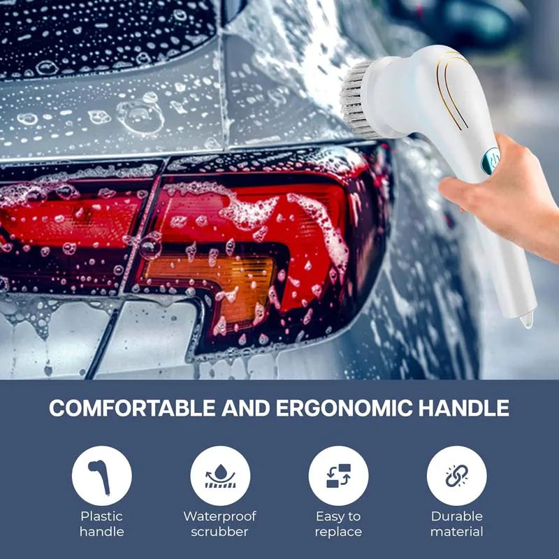 Brosse à vaisselle de cuisine rechargeable par USB Nettoyant pour évier Salle de bain Baignoire Brosse propre Spin Scrubber Brosse de nettoyage électrique