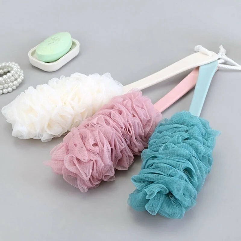 1PCS Brosse de bain à poignée longue Dos Douche Scrubber Corps Soft Mesh Scrub Puff Clean Self Bath Back Brush