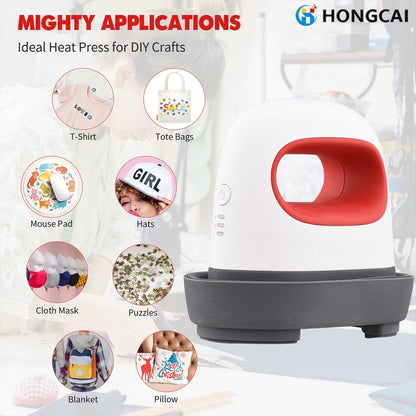Mini presse à repasser Mini fer électrique portable Machine à presser AUP-M Utilisation à domicile Repassage et impression par transfert. / Mini Ironing Press Portable Mini Electric Iron AUP-M Pressing Machine Home Use Ironing & Transfer Printing