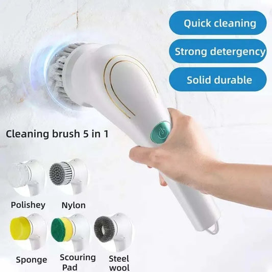 Brosse à vaisselle de cuisine rechargeable par USB Nettoyant pour évier Salle de bain Baignoire Brosse propre Spin Scrubber Brosse de nettoyage électrique