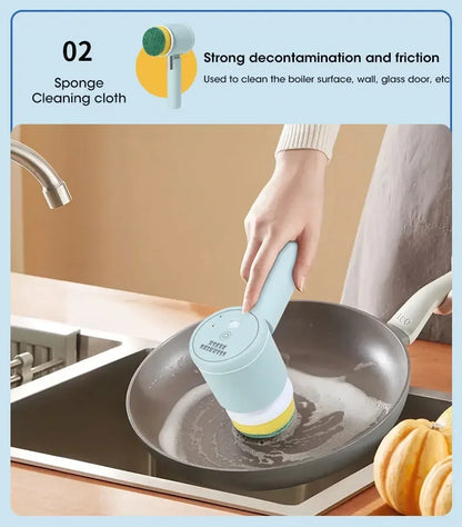 Nouveau récureur à rotation sans fil Têtes de brosse rechargeables électriques 5 en 1 pour salle de bain Carrelage de cuisine coulis Douche Voiture Nettoyage en profondeur