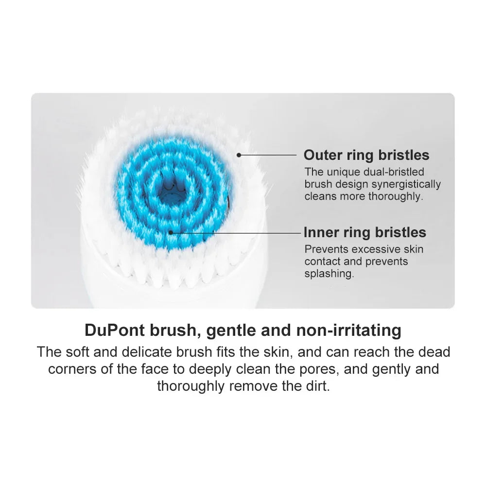 Brosse de nettoyage électrique 3 en 1 Nettoyant pour le visage à ultrasons Masseurs pour le visage Brosse de nettoyage rotative sonique Outil de nettoyage en profondeur pour le visage