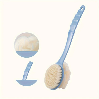 Brosse De Bain Douce À Luffa Et À Poils Pour Femmes Et Hommes - Brosse De Douche Incurvée À Long Manche Pour Le Lavage Du Corps, Du Visage Et Du Spa