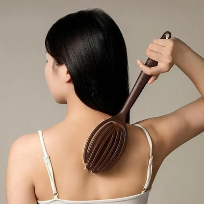 Brosse de bain à poils de noix de coco à poignée de 35 cm de long pour le bain, le nettoyage, le massage, le frottement, le brossage du dos