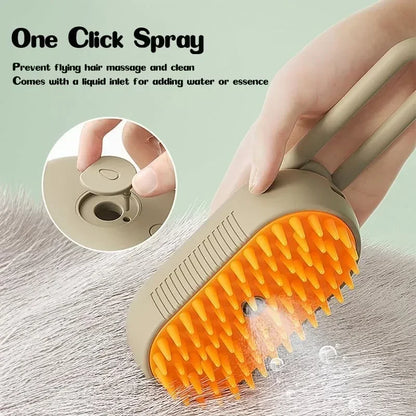 Brosse à vapeur pour chien Spray électrique Brosse à poils de chat 3 en 1 Brosse à vapeur pour chien pour le massage, le toilettage des animaux de compagnie, l'élimination des poils emmêlés et lâches