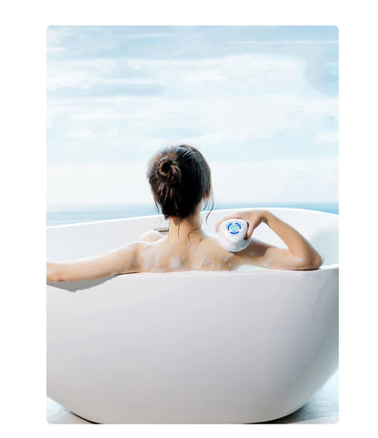 Brosse de bain électrique Nettoyage de douche Brosse de massage du corps Brosse de spa à rotation multifonctionnelle Étanche Long Handle Back Rubbing