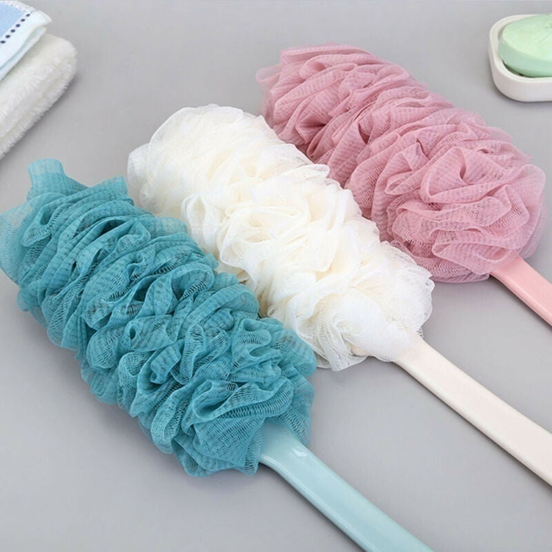 1PCS Brosse de bain à poignée longue Dos Douche Scrubber Corps Soft Mesh Scrub Puff Clean Self Bath Back Brush