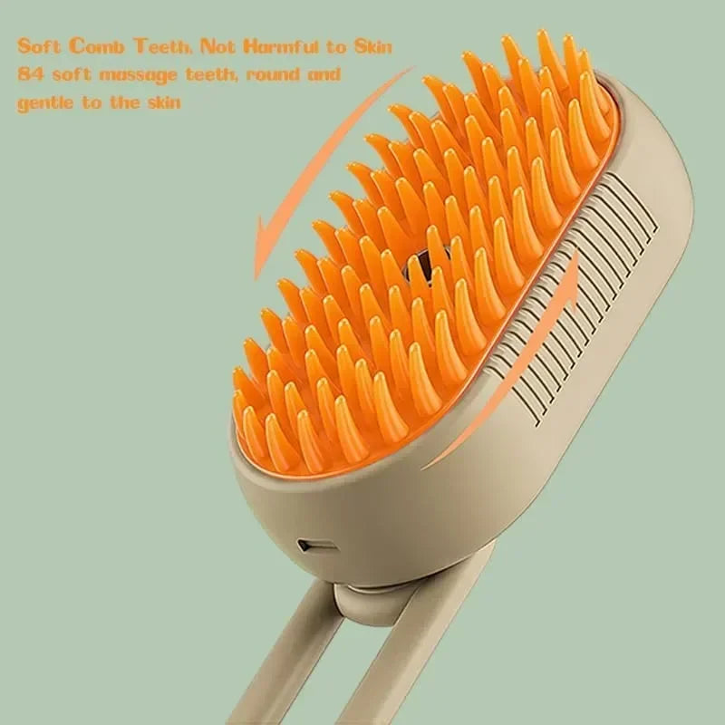Brosse à vapeur pour chien Spray électrique Brosse à poils de chat 3 en 1 Brosse à vapeur pour chien pour le massage, le toilettage des animaux de compagnie, l'élimination des poils emmêlés et lâches