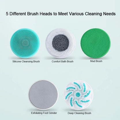 Brosse de bain électrique Nettoyage de douche Brosse de massage du corps Brosse de spa à rotation multifonctionnelle Étanche Long Handle Back Rubbing