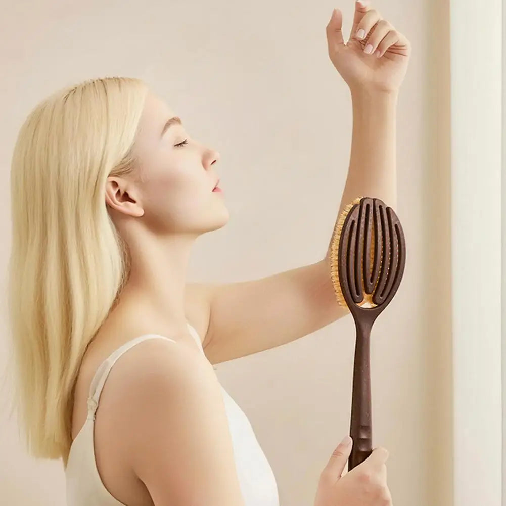 Brosse de bain à poils de noix de coco à poignée de 35 cm de long pour le bain, le nettoyage, le massage, le frottement, le brossage du dos