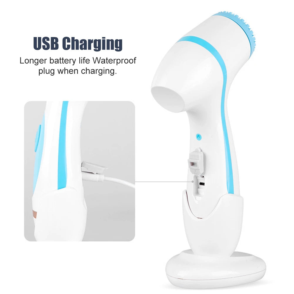 Brosse de nettoyage électrique 3 en 1 Nettoyant pour le visage à ultrasons Masseurs pour le visage Brosse de nettoyage rotative sonique Outil de nettoyage en profondeur pour le visage