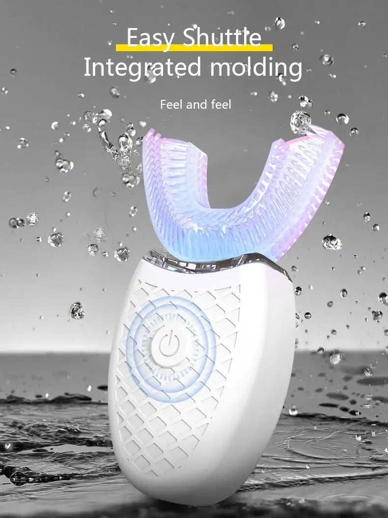 Brosse à dents électrique pour adulte Charge USB automatique Brosse à dents Sonic Wave en forme de U Brosse à dents intelligente rechargeable à 360 degrés