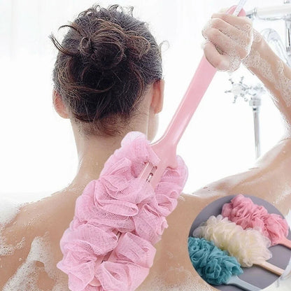 1PCS Brosse de bain à poignée longue Dos Douche Scrubber Corps Soft Mesh Scrub Puff Clean Self Bath Back Brush