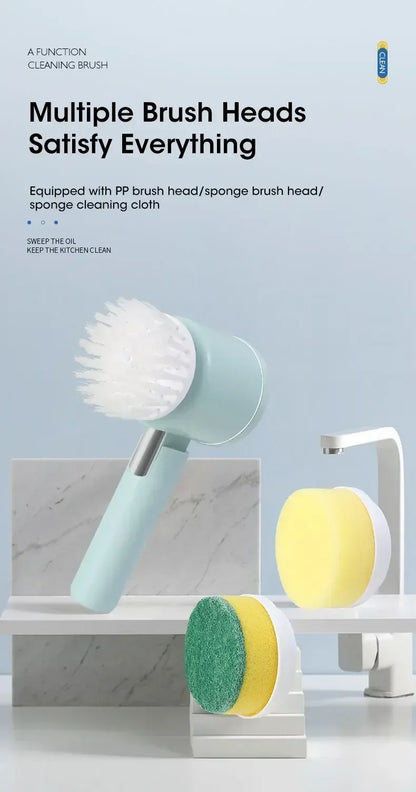 Nouveau récureur à rotation sans fil Têtes de brosse rechargeables électriques 5 en 1 pour salle de bain Carrelage de cuisine coulis Douche Voiture Nettoyage en profondeur