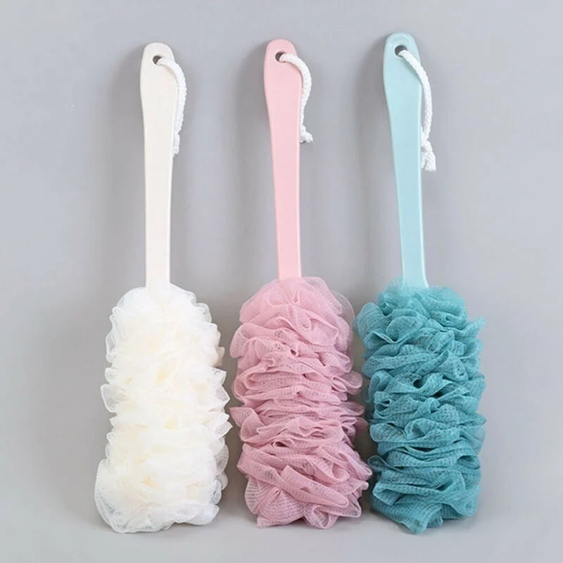 1PCS Brosse de bain à poignée longue Dos Douche Scrubber Corps Soft Mesh Scrub Puff Clean Self Bath Back Brush
