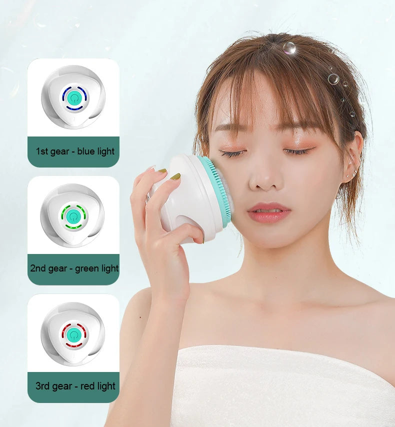Brosse de bain électrique Nettoyage de douche Brosse de massage du corps Brosse de spa à rotation multifonctionnelle Étanche Long Handle Back Rubbing