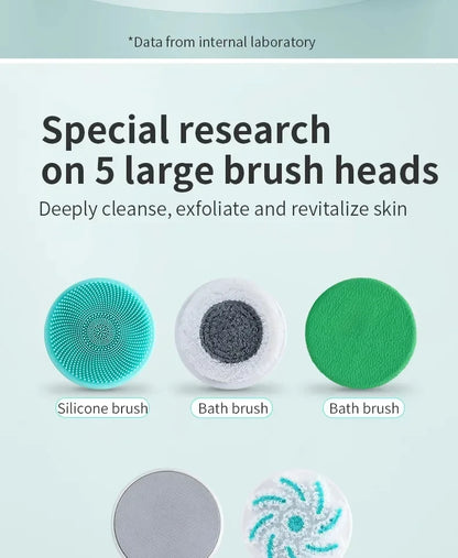 Brosse de bain électrique 5 en 1 IPX7 Épurateur corporel à longue poignée imperméable 3 vitesses Brosse de massage de nettoyage de douche rechargeable à 3 vitesses
