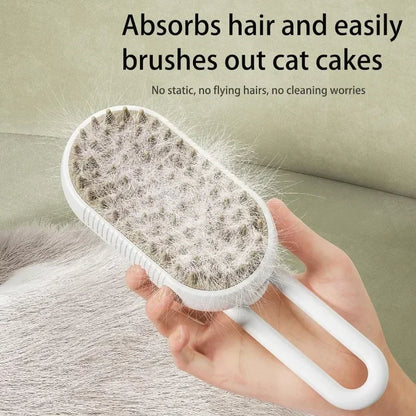 Brosse à vapeur pour chien Spray électrique Brosse à poils de chat 3 en 1 Brosse à vapeur pour chien pour le massage, le toilettage des animaux de compagnie, l'élimination des poils emmêlés et lâches