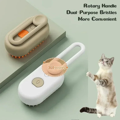 Brosse à vapeur pour chien Spray électrique Brosse à poils de chat 3 en 1 Brosse à vapeur pour chien pour le massage, le toilettage des animaux de compagnie, l'élimination des poils emmêlés et lâches