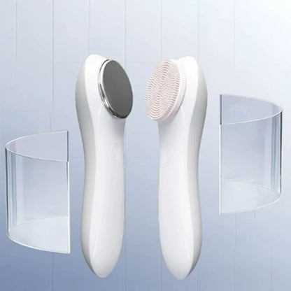 Waterproof Electric Facial Cleansing Brush Silicone Head Vibrating Facial Cleaning Scrubber Deeep Cleaning Wireless