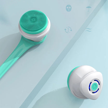 Brosse de bain électrique Nettoyage de douche Brosse de massage du corps Brosse de spa à rotation multifonctionnelle Étanche Long Handle Back Rubbing