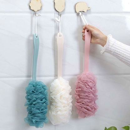 1PCS Brosse de bain à poignée longue Dos Douche Scrubber Corps Soft Mesh Scrub Puff Clean Self Bath Back Brush