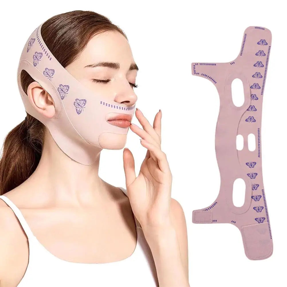 Double-deck Face Slimming Bandage Face Lifting Belt V Line Face Slimming Strap Double Chin Tightener Slim Strap Facial Mask Tool