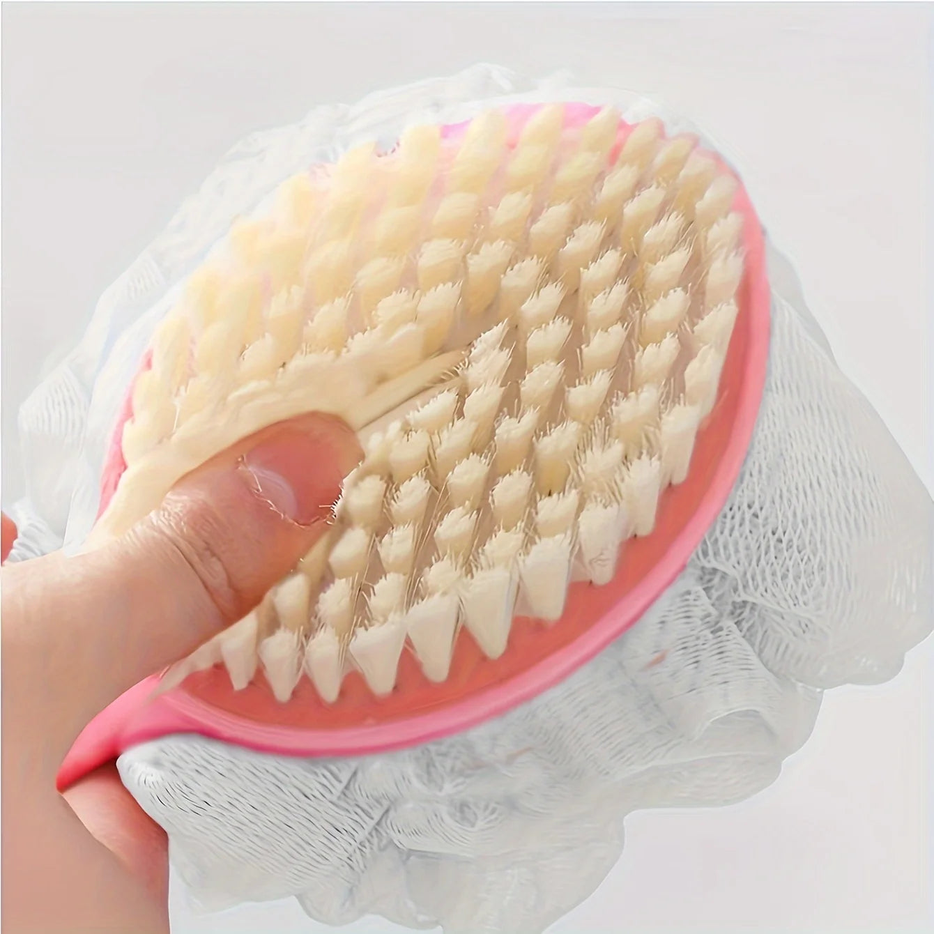 Brosse De Bain Douce À Luffa Et À Poils Pour Femmes Et Hommes - Brosse De Douche Incurvée À Long Manche Pour Le Lavage Du Corps, Du Visage Et Du Spa