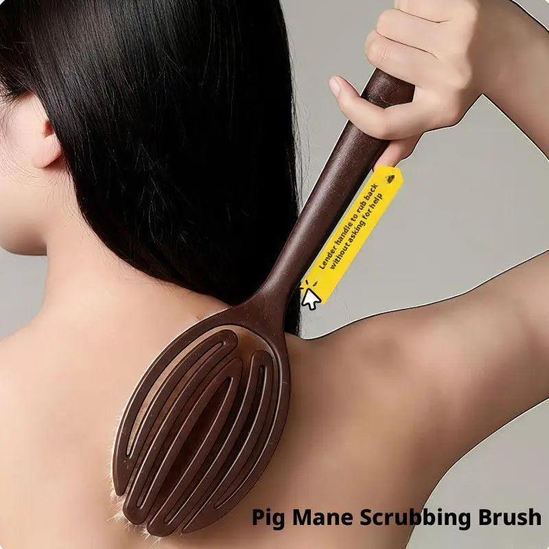 Brosse de bain à poils de noix de coco à poignée de 35 cm de long pour le bain, le nettoyage, le massage, le frottement, le brossage du dos