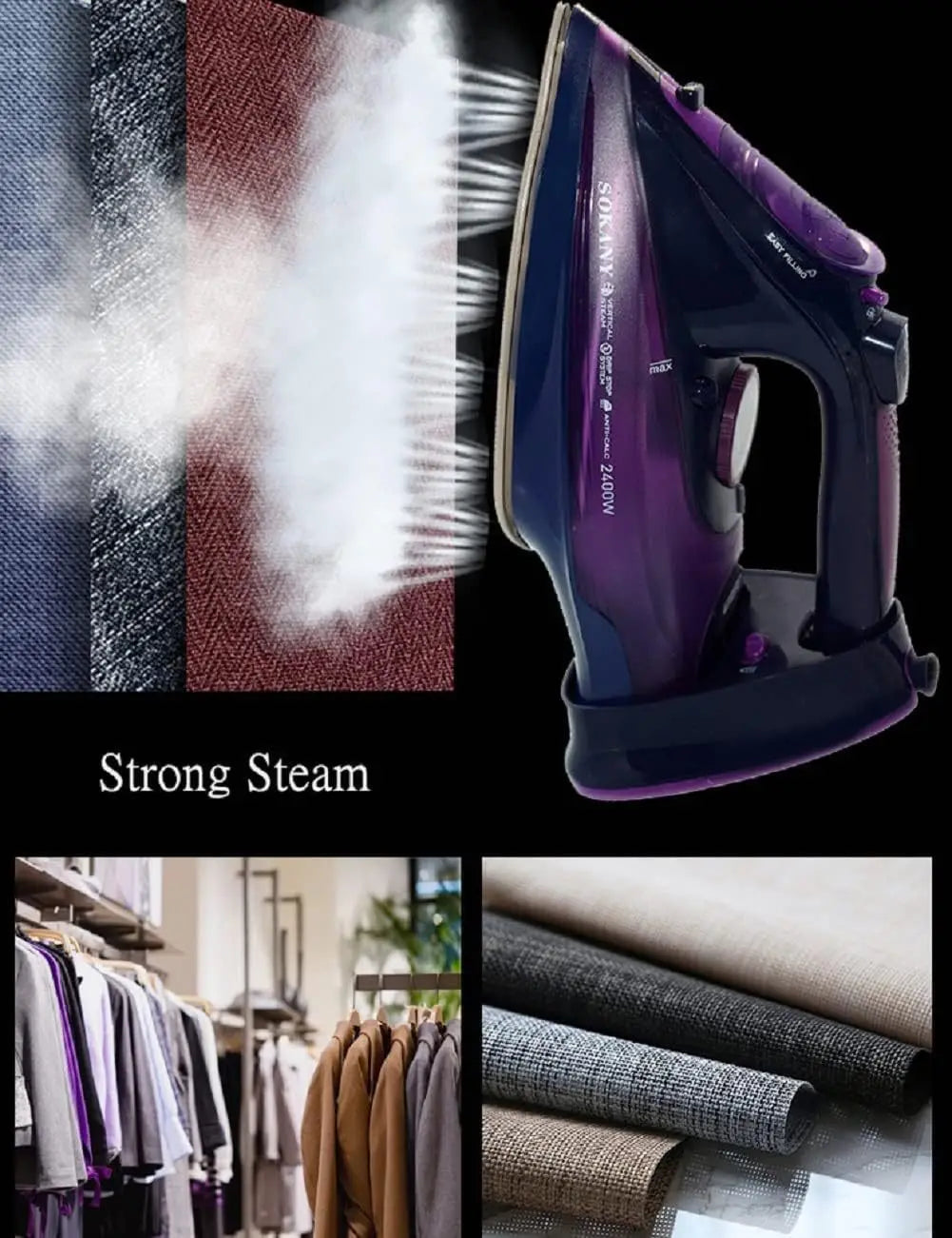 Handheld Electric Iron Cordless Steam Ironing Machine Wired Wireless Optional Travel Iron with Base for Home And Travel Use