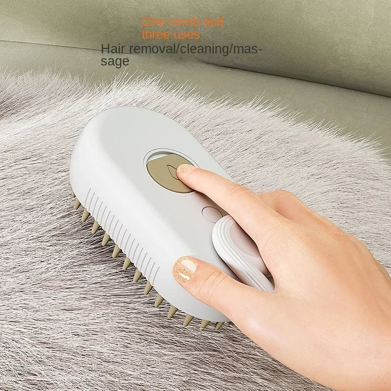 Brosse à vapeur pour chien Spray électrique Brosse à poils de chat 3 en 1 Brosse à vapeur pour chien pour le massage, le toilettage des animaux de compagnie, l'élimination des poils emmêlés et lâches