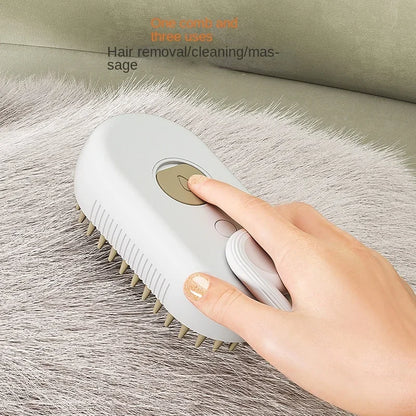 Brosse à vapeur pour chien Spray électrique Brosse à poils de chat 3 en 1 Brosse à vapeur pour chien pour le massage, le toilettage des animaux de compagnie, l'élimination des poils emmêlés et lâches