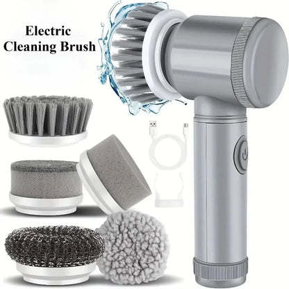 Nouveau récureur à rotation sans fil Têtes de brosse rechargeables électriques 5 en 1 pour salle de bain Carrelage de cuisine coulis Douche Voiture Nettoyage en profondeur